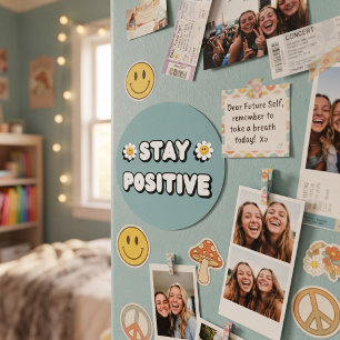 Stay Positive Classic Round Sticker