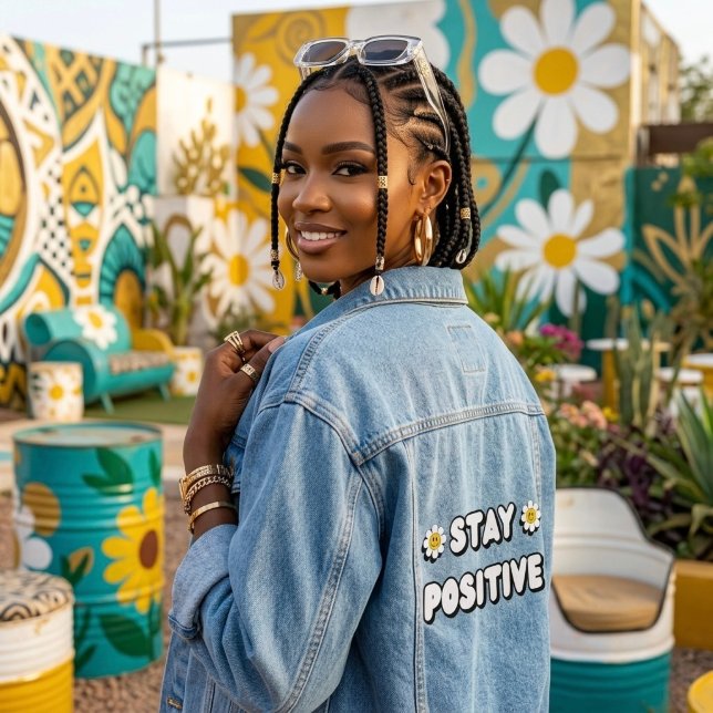 Stay Positive Denim Jacket (Creator Uploaded)