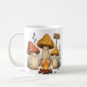 Stay Positive Mushroom Camping Group Retro Art Coffee Mug