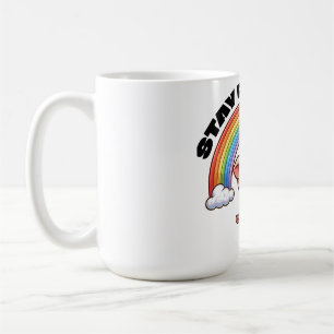 Stay Positive Rainbow Pig Sticker Design Coffee Mug