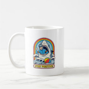 Stay Positive Retro Shark summer Coffee Mug