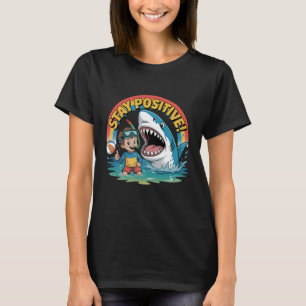 Stay Positive Shark Beach Kids Summer Adventure T-Shirt