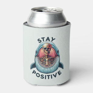Stay Positive - Skeleton and Whale Can Cooler