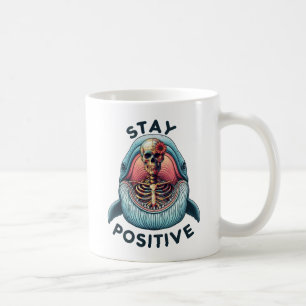 Stay Positive - Skeleton and Whale Coffee Mug