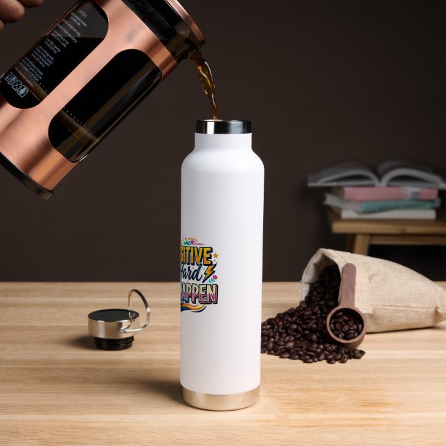 Stay Positive Work Hard Quote Water Bottle (Coffee)