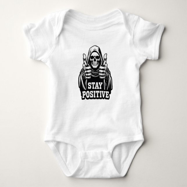 Stay Positve Baby Bodysuit (Front)