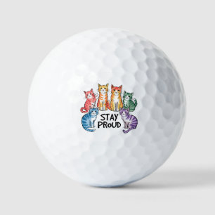 Stay Proud – Rainbow Cat LGBTQ Pride Golf Balls