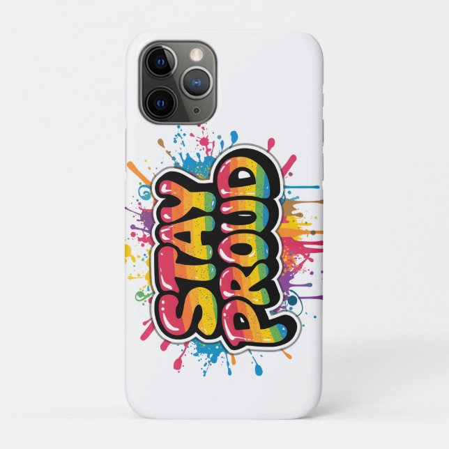 Stay Proud - Rainbow Pride LGBTQ+ Quote  Case-Mate iPhone Case (Back)