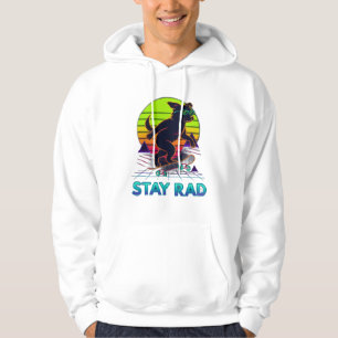 Stay Rad Retro Skate Dog Design Hoodie