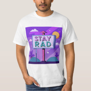 "Stay Rad" Vaporwave Sunset Scene T-Shirt