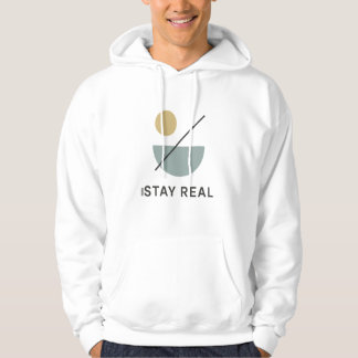 Stay Real Minimalist Geometric Hoodie