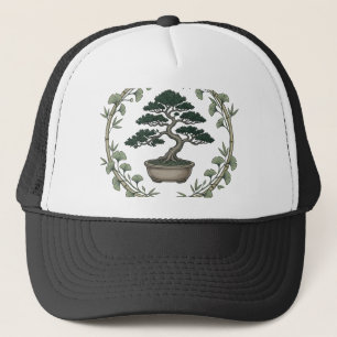 Stay Rooted Keep Growing Bonsai Tree Botanical Nat Trucker Hat