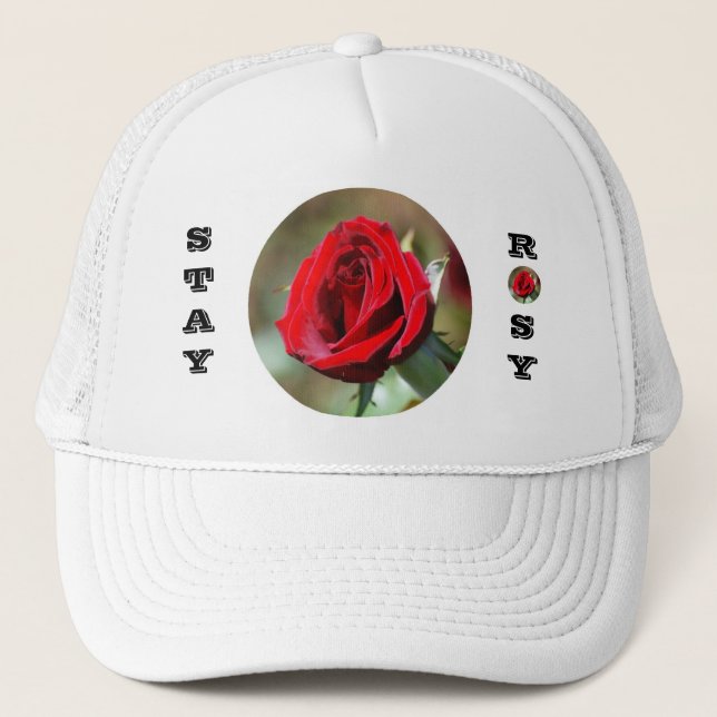 Stay Rosy Red Rose Hat (Front)