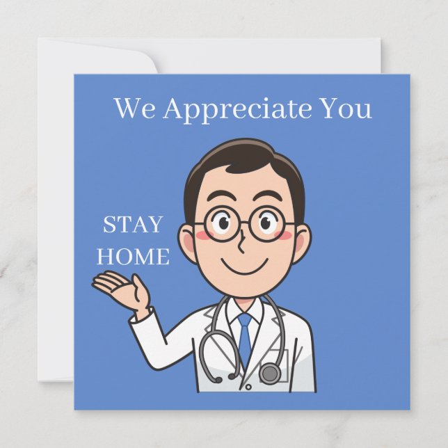 Stay Safe Doctor Thank You Card (Front)