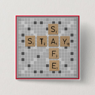 Stay Safe Game Tiles 15 Cm Square Badge