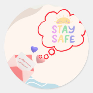 Stay Safe Personalized Classic Round Sticker