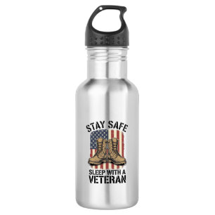 Stay Safe Sleep With A Veteran Vintage Boots Shirt 532 Ml Water Bottle