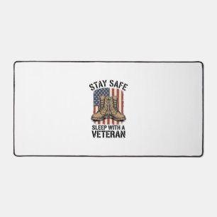 Stay Safe Sleep With A Veteran Vintage Boots Shirt Desk Mat