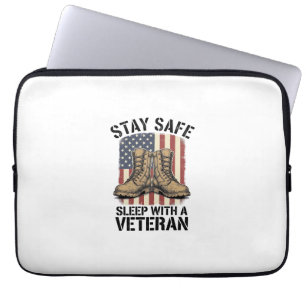 Stay Safe Sleep With A Veteran Vintage Boots Shirt Laptop Sleeve