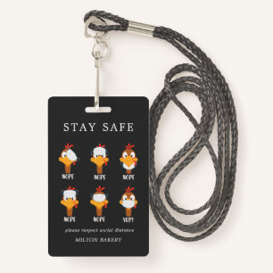 stay safe turkey face mask pandemic monogram ID badge