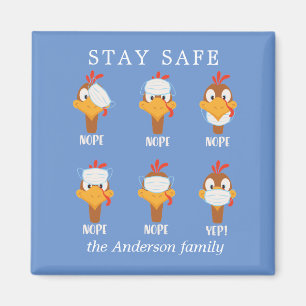 stay safe turkey face mask pandemic monogram magnet