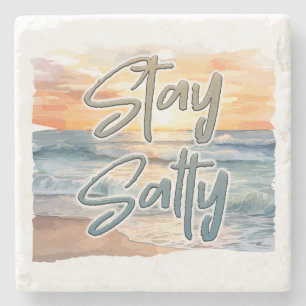 Stay Salty Sunset Beach Stone Coaster