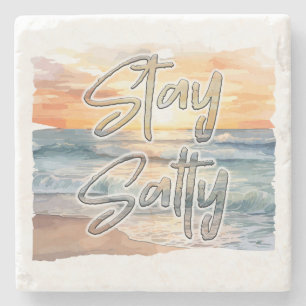 Stay Salty Sunset Beach Stone Coaster