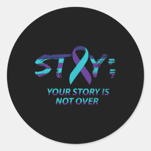 Stay Semicolon Suicide Awareness Mental Health Classic Round Sticker