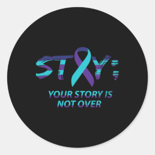Stay Semicolon Suicide Awareness Mental Health Classic Round Sticker