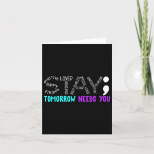 Stay Semicolon Suicide Prevention Awareness Mental Card