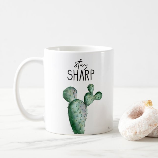 Stay Sharp Cactus Coffee Mug (With Donut)