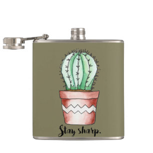 Stay Sharp Cactus Hip Flask
