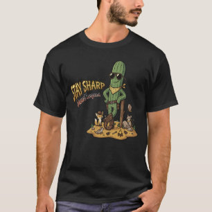Stay Sharp Desert Legend Cowboy Cactus Illustratio T-Shirt