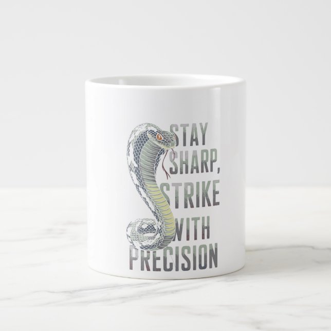 Stay Sharp, Strike with Precision - Cobra Design Large Coffee Mug (Front)
