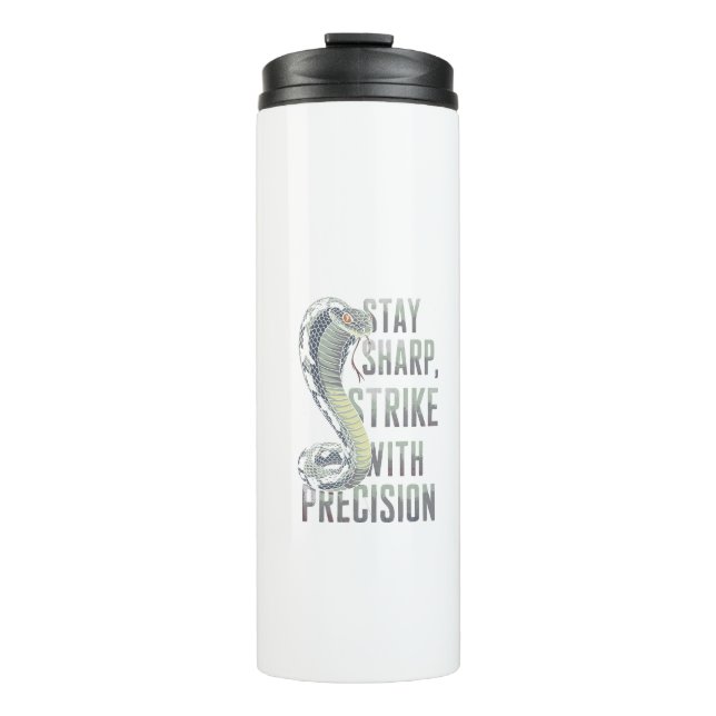 Stay Sharp, Strike with Precision - Cobra Design Thermal Tumbler (Front)