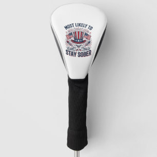 Stay Sober Patriotic Vintage Fireworks Shirt Desig Golf Head Cover