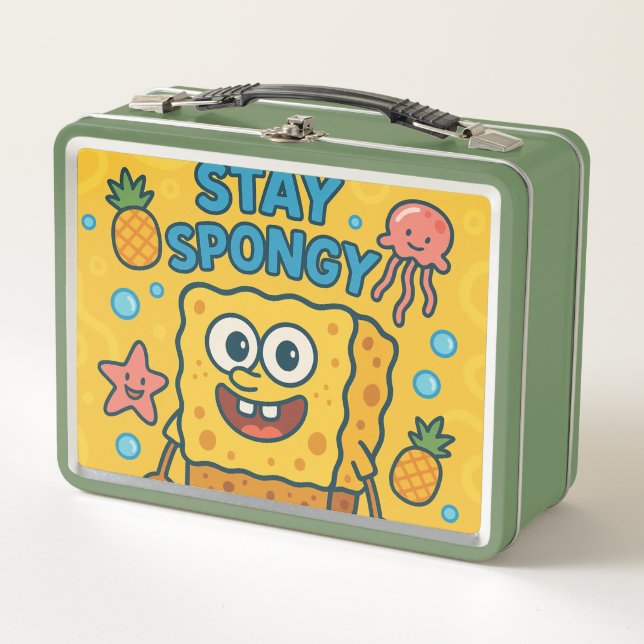Stay Spongy Kids Lunch Bag Metal Lunch Box (Front)