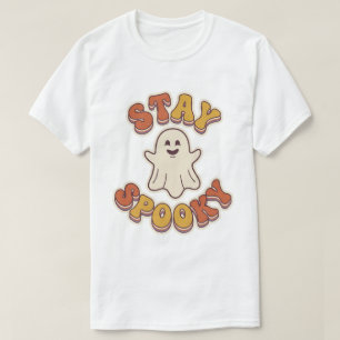 Stay Spooky Cute Retro Ghost Halloween Design T-Shirt