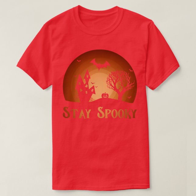 Stay Spooky Funny Halloween Season  T-Shirt (Design Front)