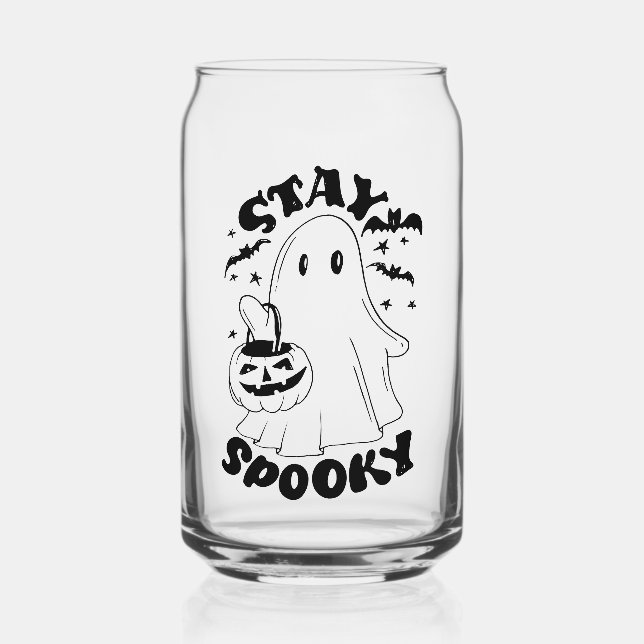 Stay Spooky Ghost Can Glass (Front)