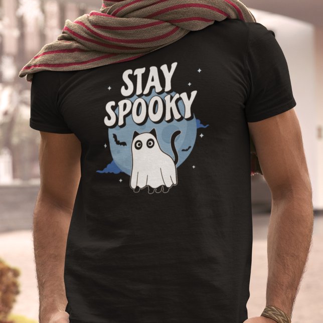 Stay Spooky Ghost Cat T-Shirt (Creator Uploaded)