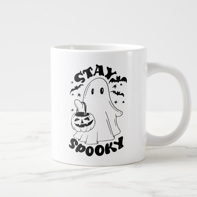 Stay Spooky Ghost Large Coffee Mug (Right)