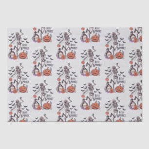 Stay Spooky Graveyard Skeleton Grey Halloween Tissue Paper