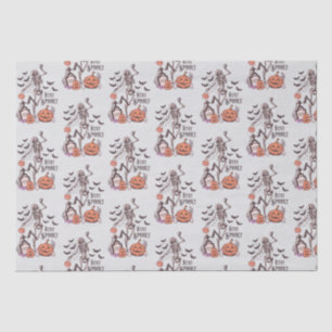 Stay Spooky Graveyard Skeleton Grey Halloween Tissue Paper
