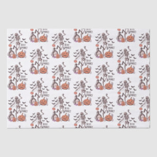 Stay Spooky Graveyard Skeleton White Halloween Tissue Paper