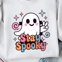 Stay Spooky Groovy Ghost Retro Pastel Halloween