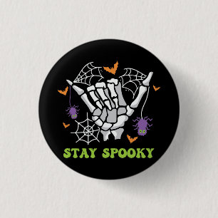 Stay Spooky Halloween Skeleton Hand 3 Cm Round Badge