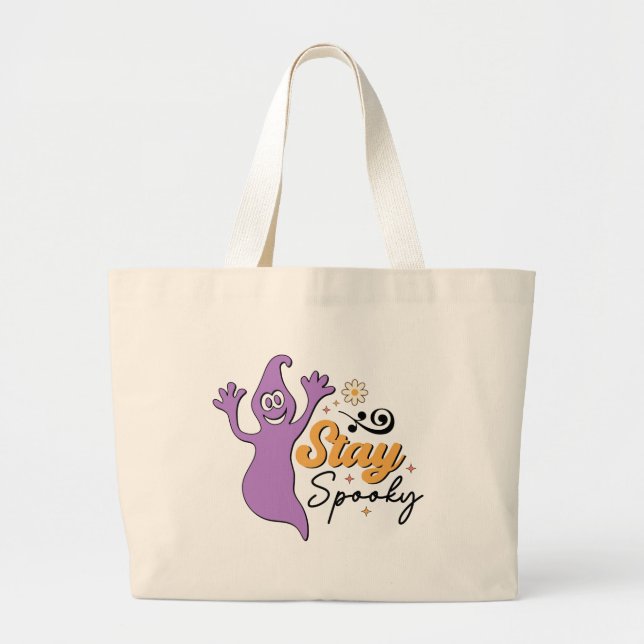Stay Spooky Large Tote Bag (Front)