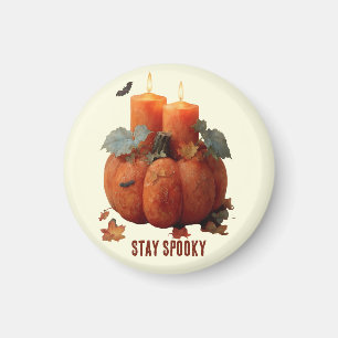 Stay Spooky Pumpkin with Candles Magnet