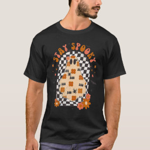 Stay Spooky Retro Spooky Flower Groovy Halloween F T-Shirt